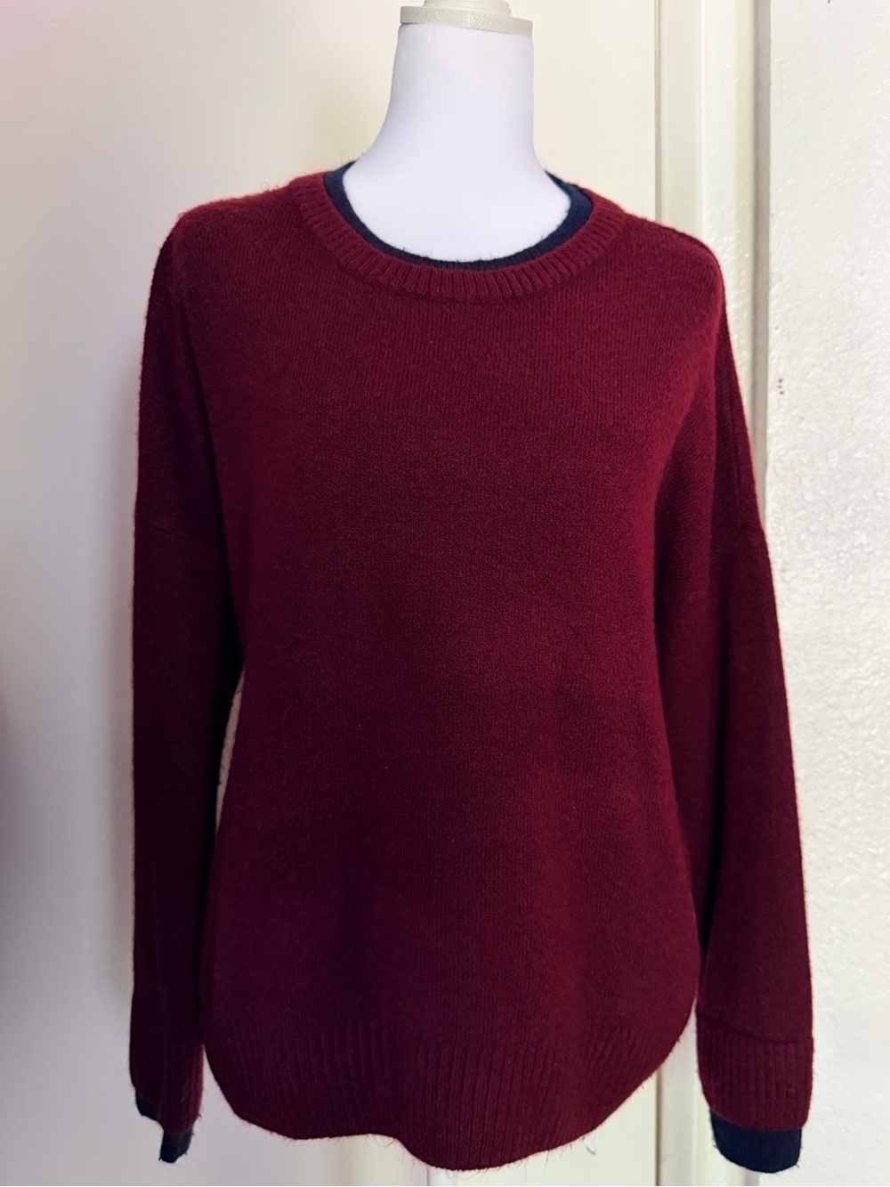 CeCe Maroon Crewneck Sweater